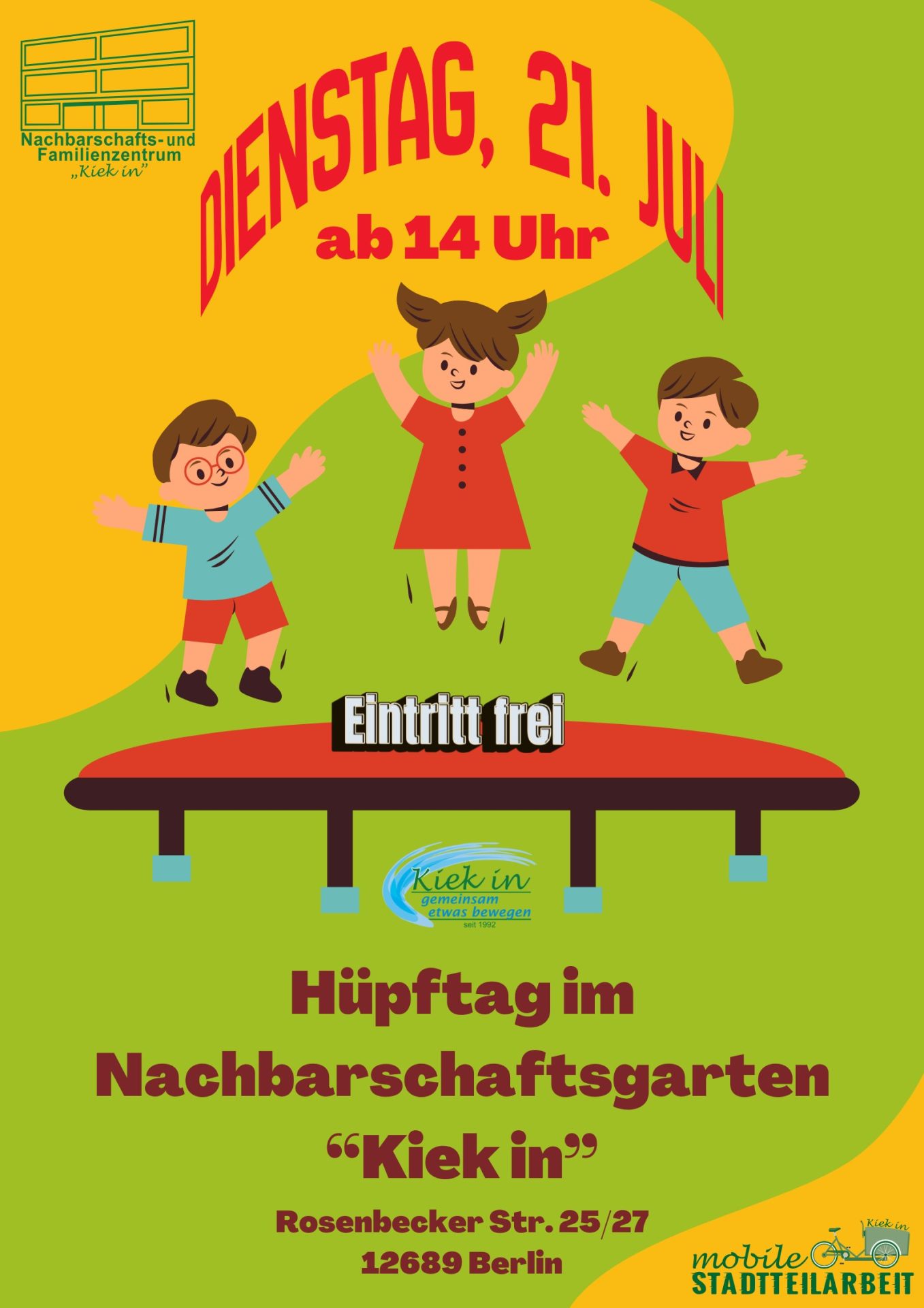 Handzettel Hüpftag